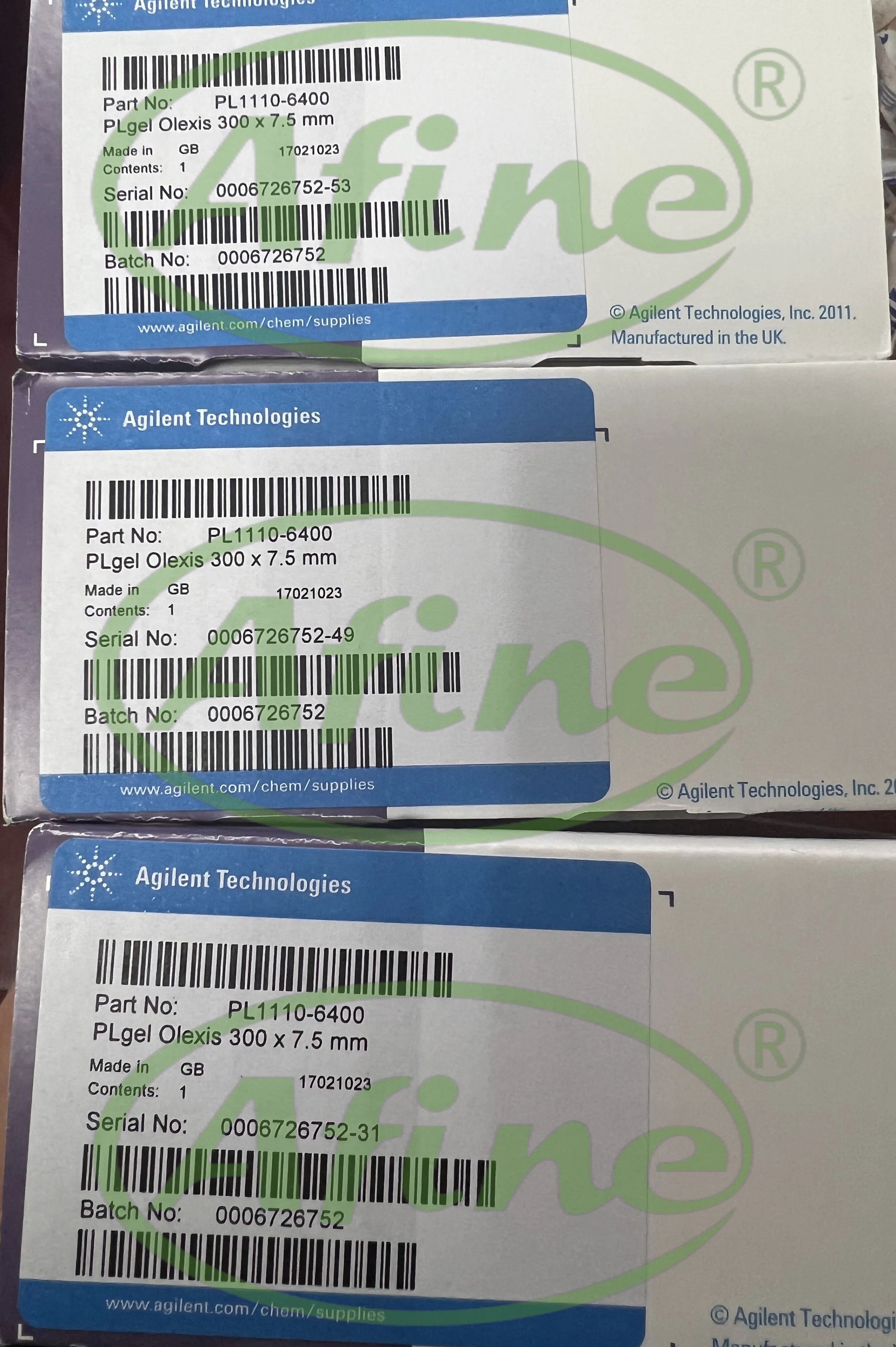 Хроматографические колонны AFINE Agilent PLgel Olexis PL1110-6400 7 5 x 300 мм 13 мкм TCB oDCB GPC/SEC