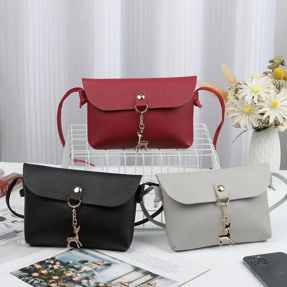 

2022 Summer Mini Cute Small Square Bag For Girl New Tassel Deer Women Crossbody Bags Women Casual Shoulder Bag with Deer Pendant