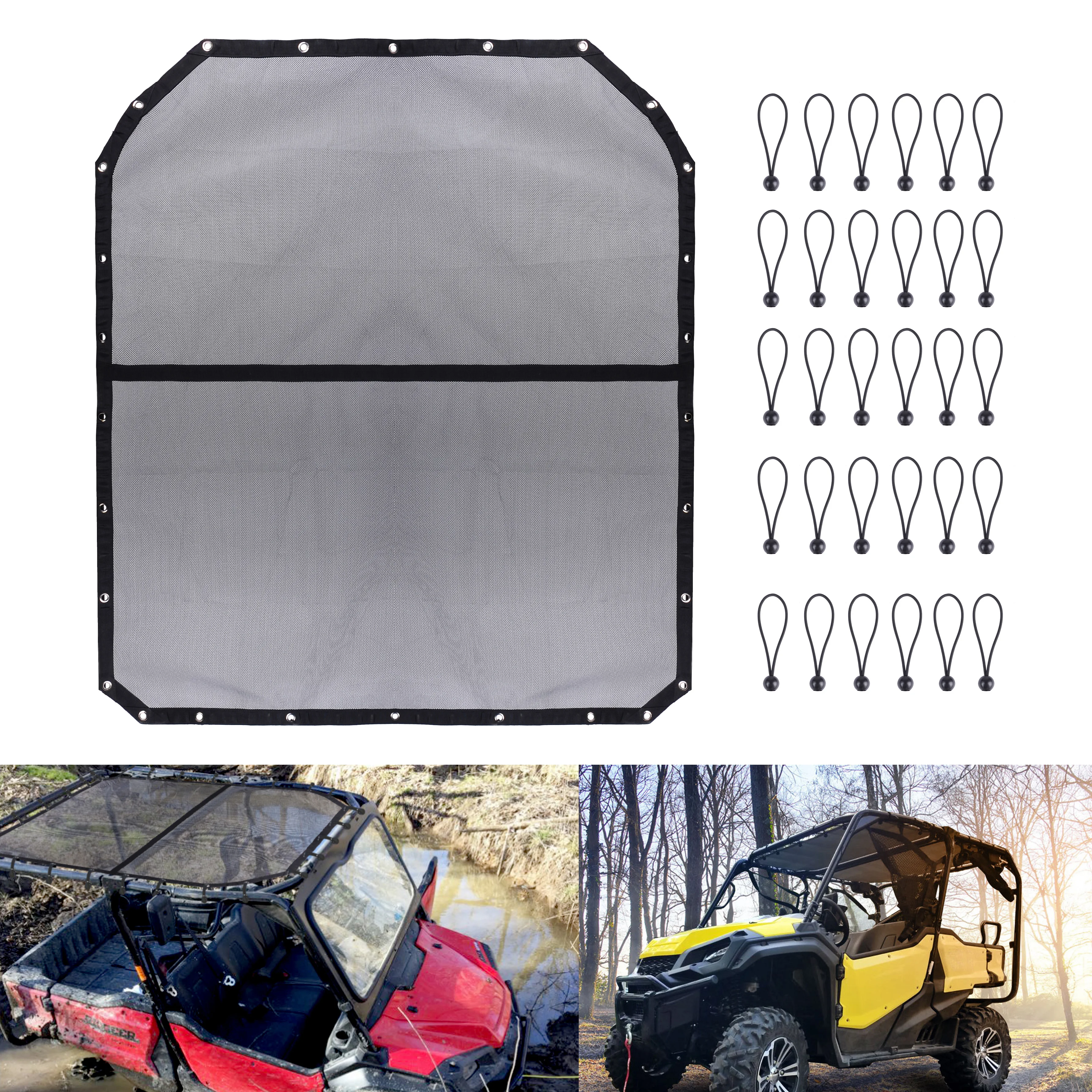 Roof Duty Top Heavy Mesh Sun Shade Cover Heat Shield Kit Blocks UV, Wind, Noise for Pioneer 1000-5/1000 Series Accessories