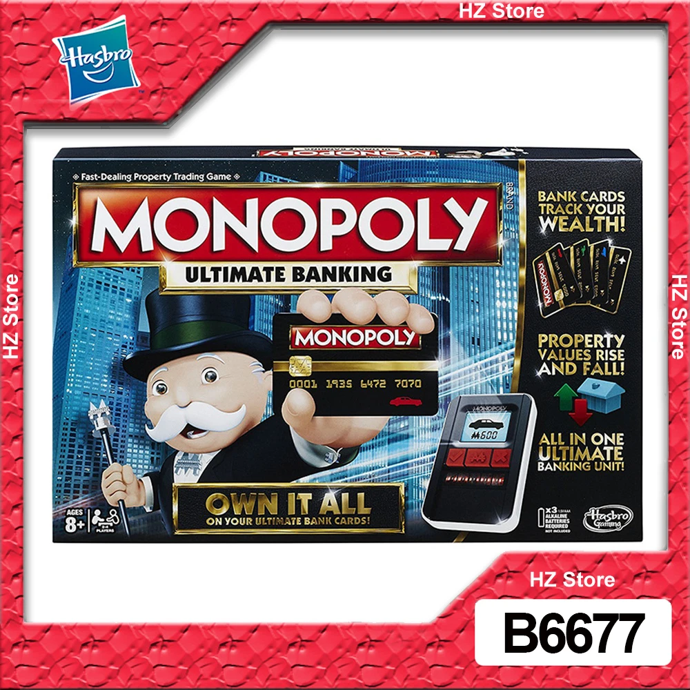 

Hasbro Monopoly Ultimate Banking Toys Electronic Banking Edition Family Interactive Board Games Toy for Children Gift B6677