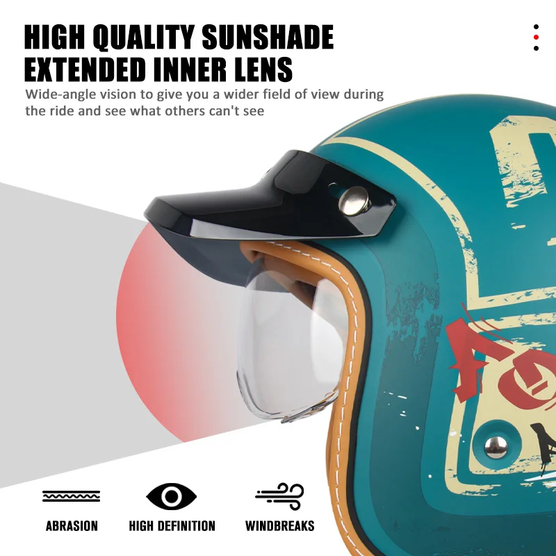 Мотоциклетный шлем Чоппер ретро Casco винтажный с открытым лицом для старой школы