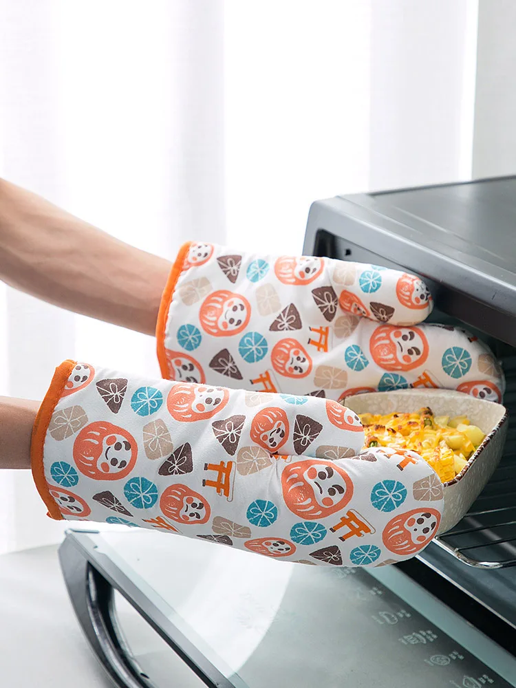 

Утолщенные теплоизоляционные перчатки, кухонные перчатки для микроволновой печи, устойчивые к высоким температурам, для выпечки дома и духовки