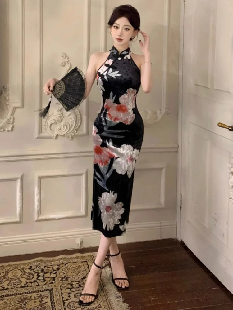 Ezgaga платья женские сексуальные элегантные цветочные без рукавов с