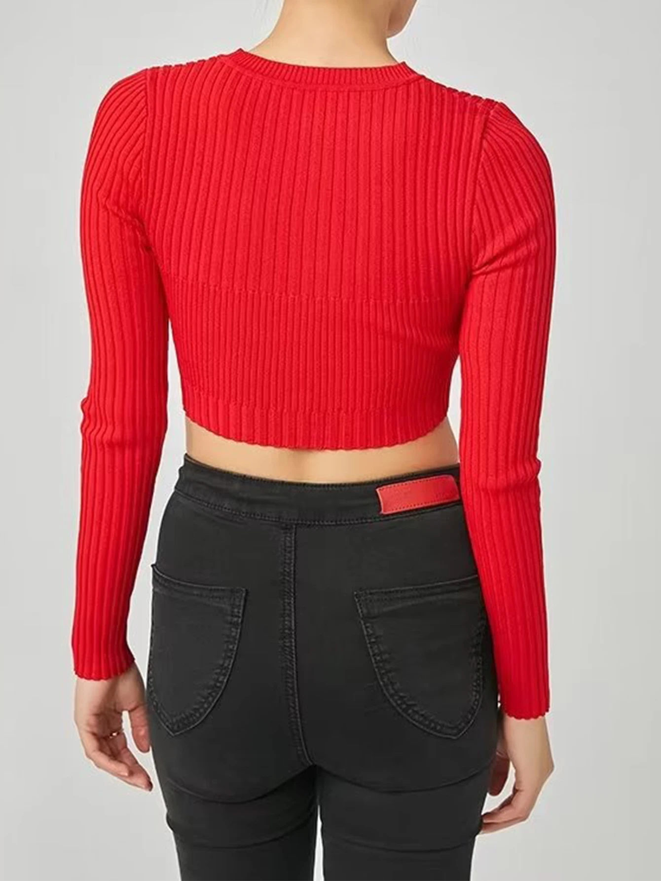 Сексуальный черный белый полый вязаный укороченный топ женская модная уличная