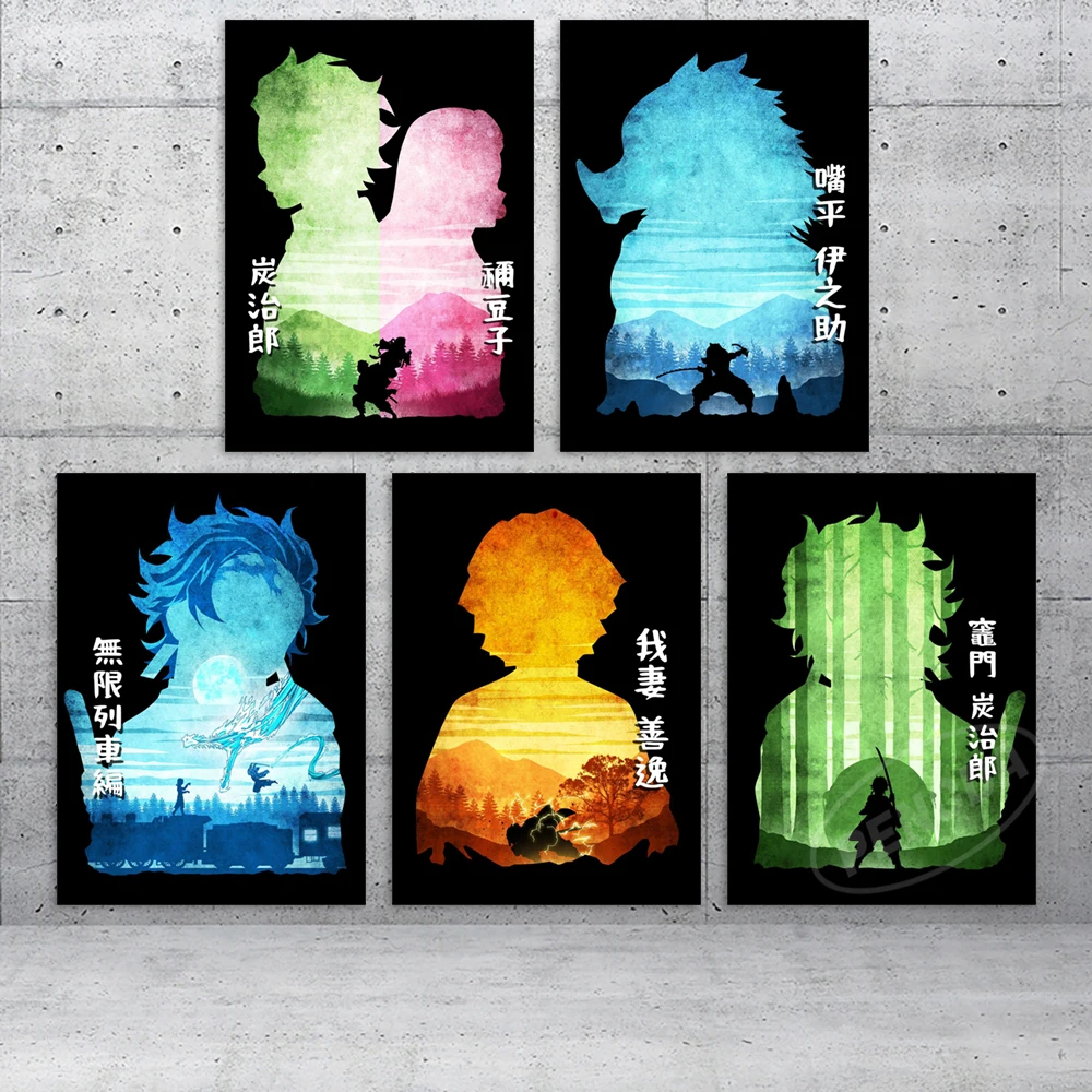 

Anime Home Decor Demon Slayer Poster Nezuko Wall Tanjirou Art Canvas Prints Agatsuma Zenitsu Painting Pictures For Living Room