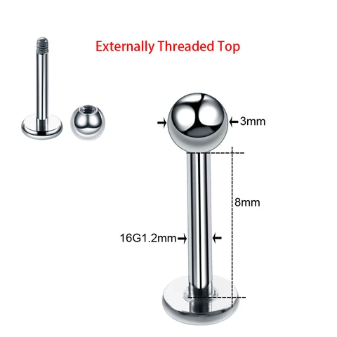 SWANJO титановые пирсинги для губ и уха 14г/16г