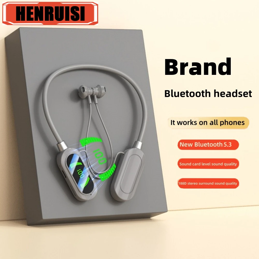 Беспроводные Bluetooth 5 3 наушники с шейным ремешком