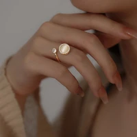 korean style opal rings for women trendy shiny zircon open adjustable finger ring girl wedding party minimalist jewelry gifts