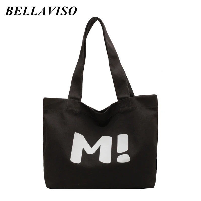 

BellaViso Simple Women's Canvas Tote Bag Female Large Capacity Summer Portable Casual Travel Outdoor City Shoulder Bags BLCB-04