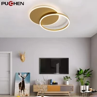 puchen 55w acrylic ceiling lamp led ceiling lights stepless dimming blackbrowngoldwhite study living room chandelier