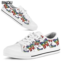 bkqu 2022 top quality white canvas shoes fashion butterfly women vulcanized shoe skateboarding sneakers big size 444546