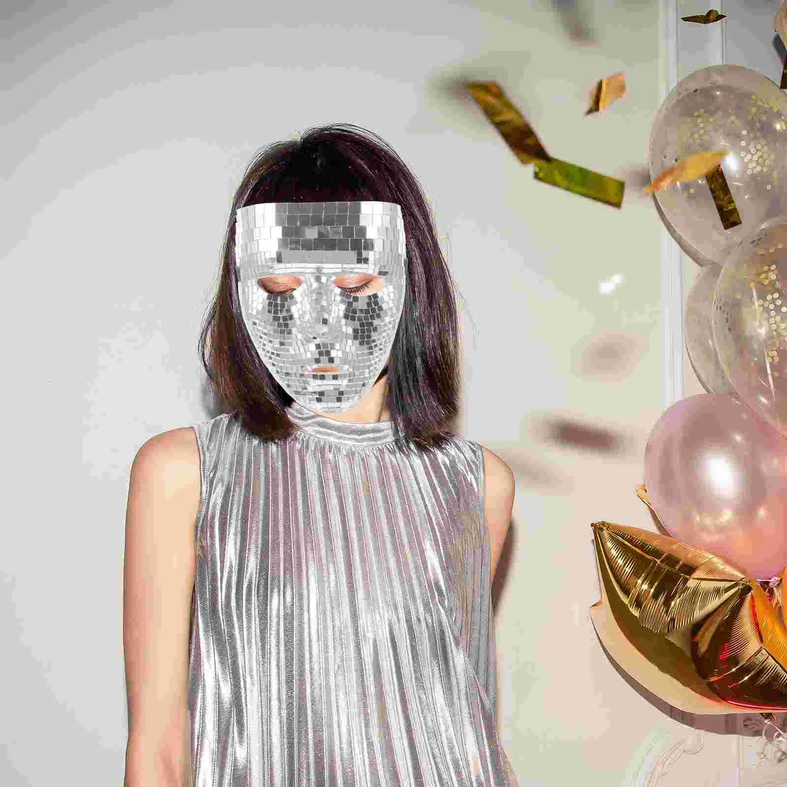 Черный наряд диско-маска аксессуары для костюмов на Хэллоуин серебряный