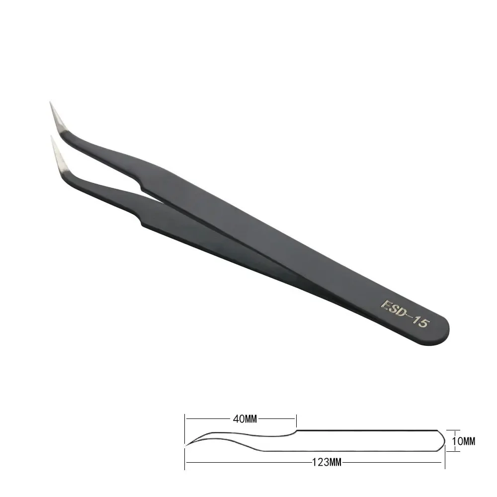 

Прецизионные пинцеты ESD, антистатические пинцеты из нержавеющей стали, инструменты для ремонта электроники, пайка, ремесло