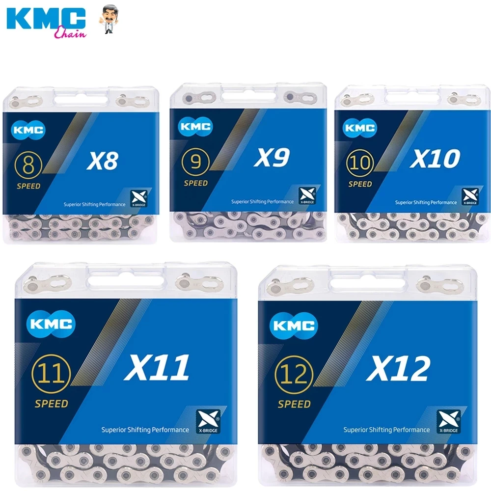 

Велосипедная цепь KMC X8 X9 X10 X11 X12 велосипедная цепь 116/118/126 звеньев горного велосипеда с волшебной пряжкой 8 в 9 в 10 в 11 в 12 В цепи