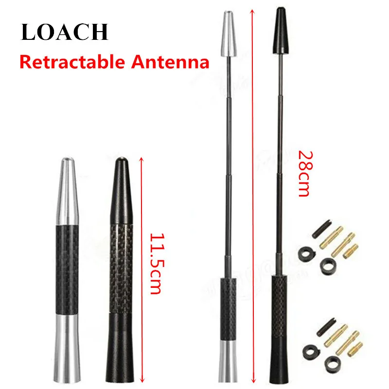 

Retractable Universal Carbon Fiber Pattern Car Radio Signal Antenna Extended AM/FM Aerial Auto Audio Antennas Car-Styling Decor