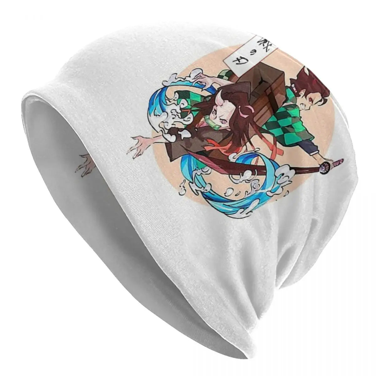 

Demon Slayer Kimetsu No Yaiba Skullies Beanies Caps Kamado Nezuko Thin Hat Autumn Spring Bonnet Hats Men Women's Hip Hop Ski Cap