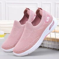summer outdoor sport shoes hollow mesh breathable sneakers solid color casual mom shoes walking shoes soft flat shoes for women