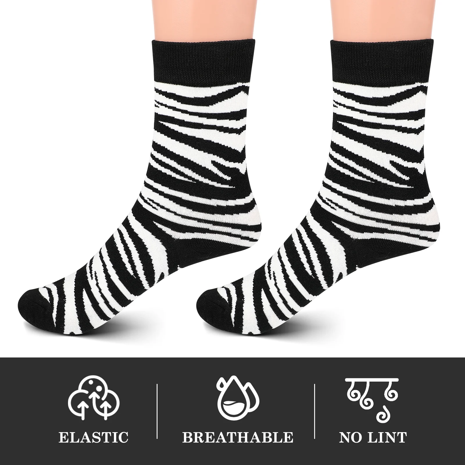 1 Pair Fashionable Mid-Calf Length Cotton Comfortable Socks for Women Ankle High Socks for Women Crew Socks for Men