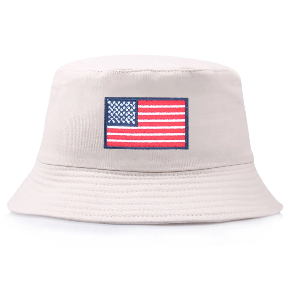

Summer America Flag USA Double-sided Panama Caps Bucket Hat for Women Men Bob Sun Summer Black Cotton Fishing Fisherman Hat 2022
