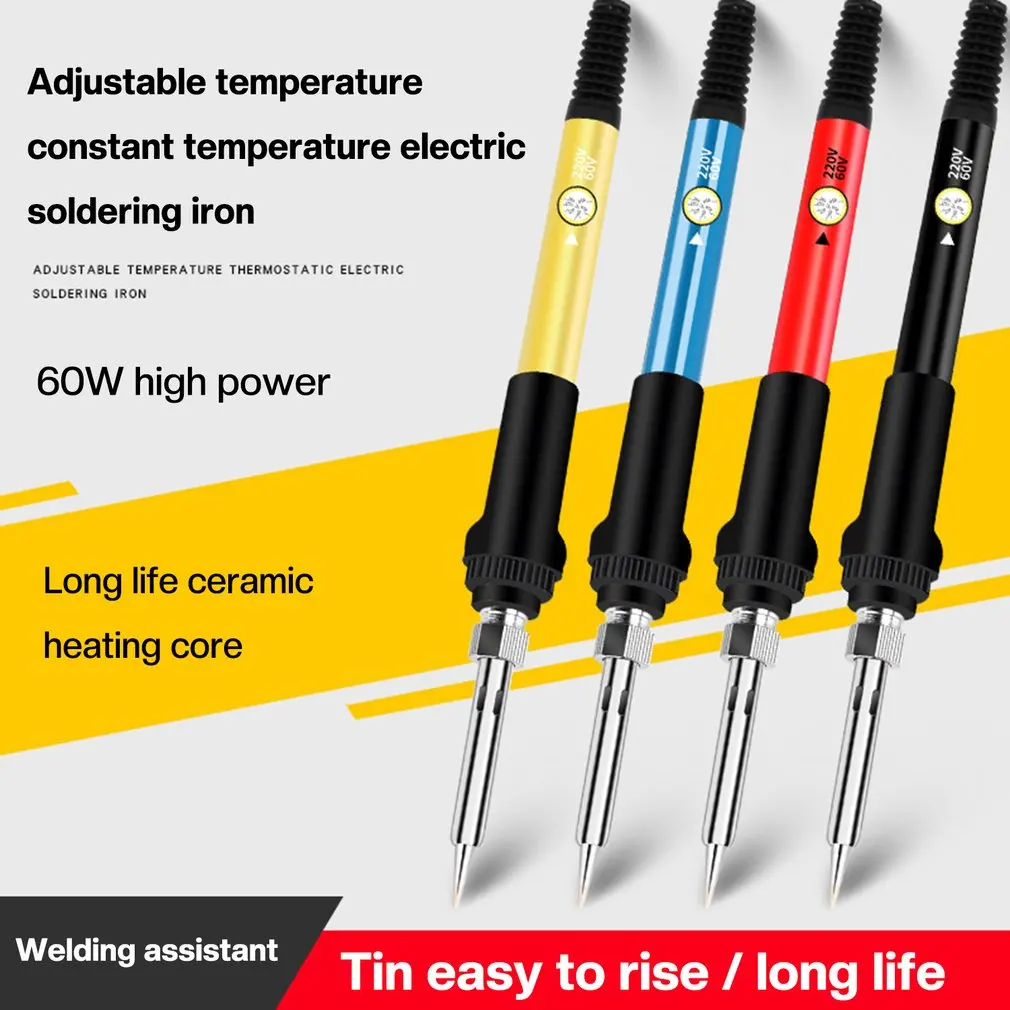 

Soldering Iron 60W Adjustable Temperature Electric Solder Iron Rework Station Mini Handle Heat Pencil Welding Repair Tools