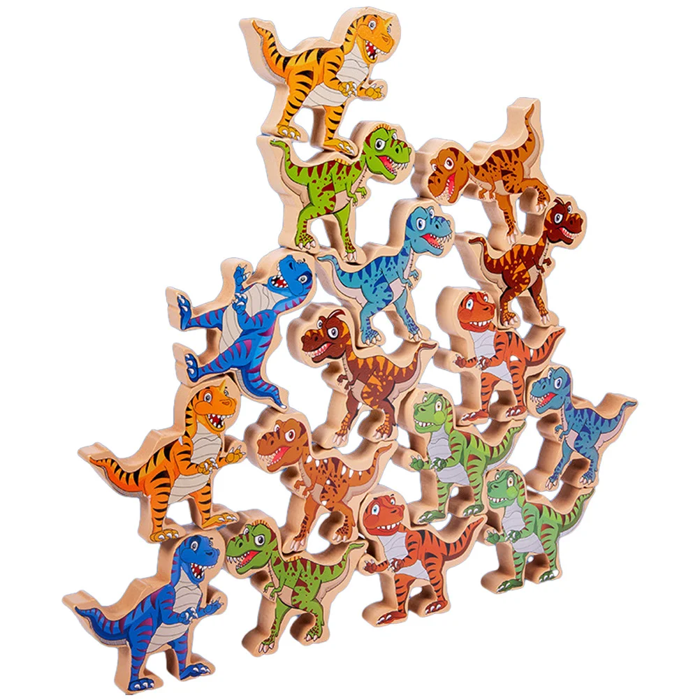 

Stack Dinosaur Child Kids Toys Sensory Montessori Wooden Educational Blocks