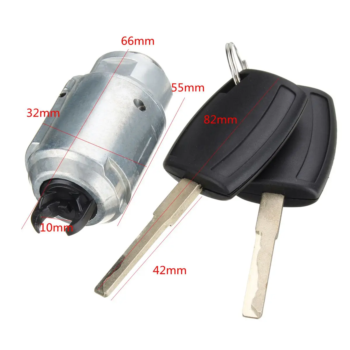 

Car Hood Bonnet Lock Repair Kit For Ford for Focus II Mk2 2004-2012 4M5AA16B970AB With 2 Keys