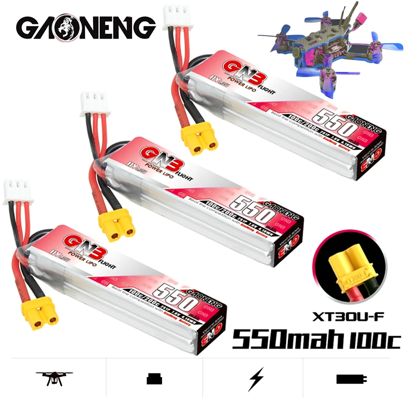 

HV MAX 200C GNB 2S 7,6 V 550mAh Lipo батарея для RC квадрокоптера вертолета автомобиля лодки FPV дроны части 7,6 V батарея с XT30