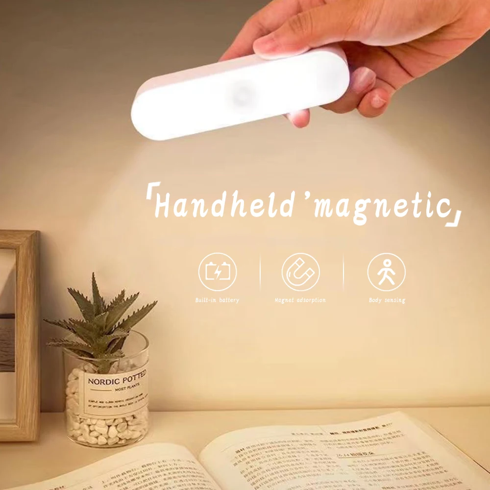 

14cm 500ma Human Body Sensing Light Long Strip Rechargeable Led Small Night Lamp Intelligent Wardrobe Dormitory Eye Protection