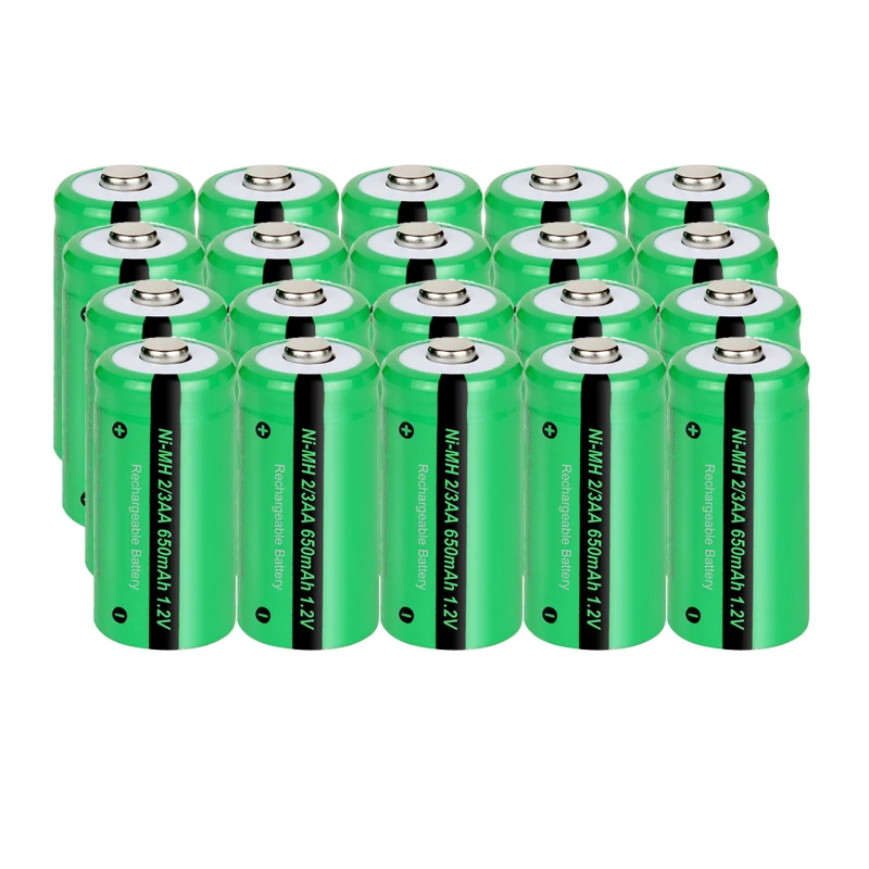 20 шт., аккумуляторные батарейки PKCELL 2/3 aa, 1,2 в, 650 мАч