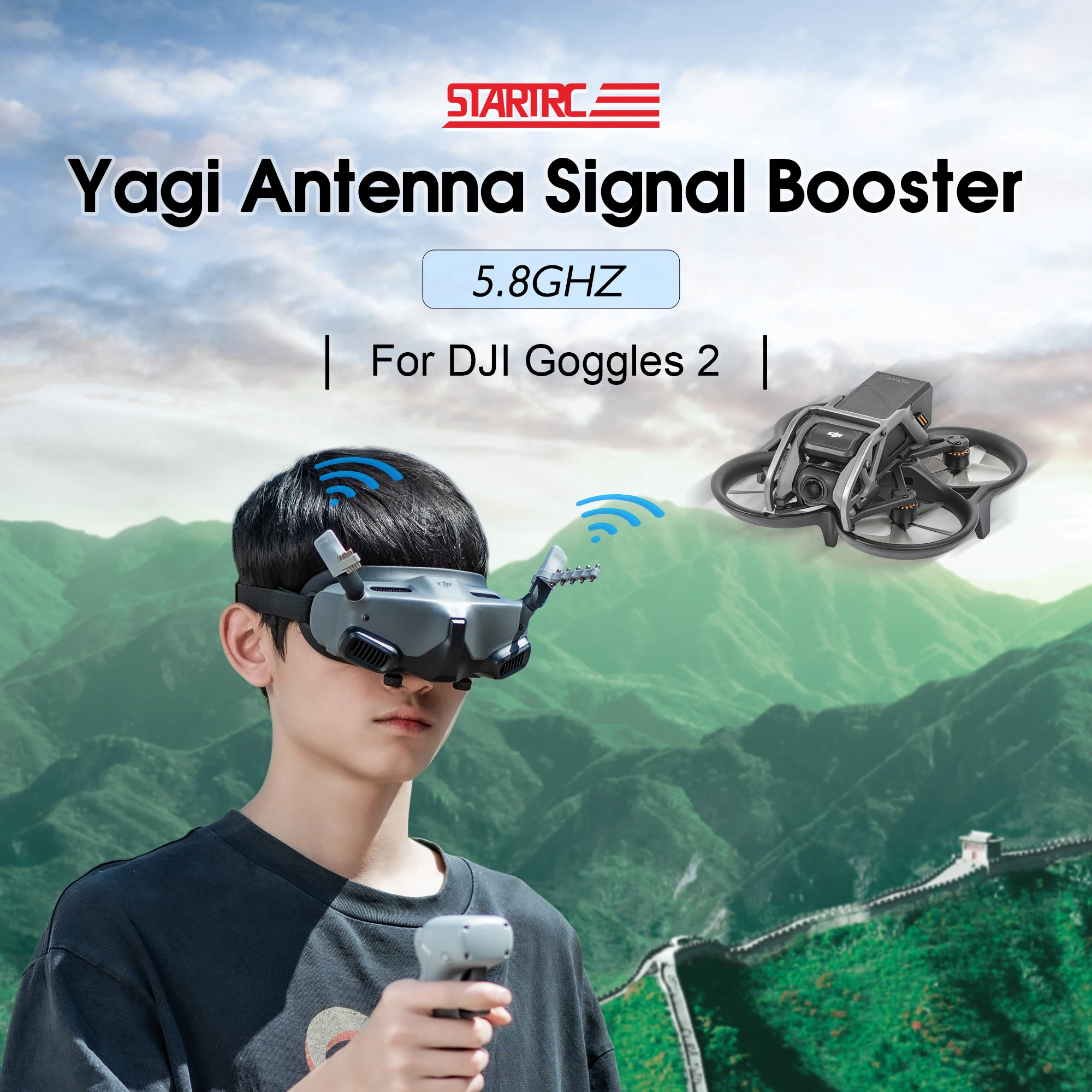 

For DJI Avata extended range Yagi antenna signal Booster 5.8GHZ for DJI Goggles 2 Signal stabilization Yagi antenna Accessories