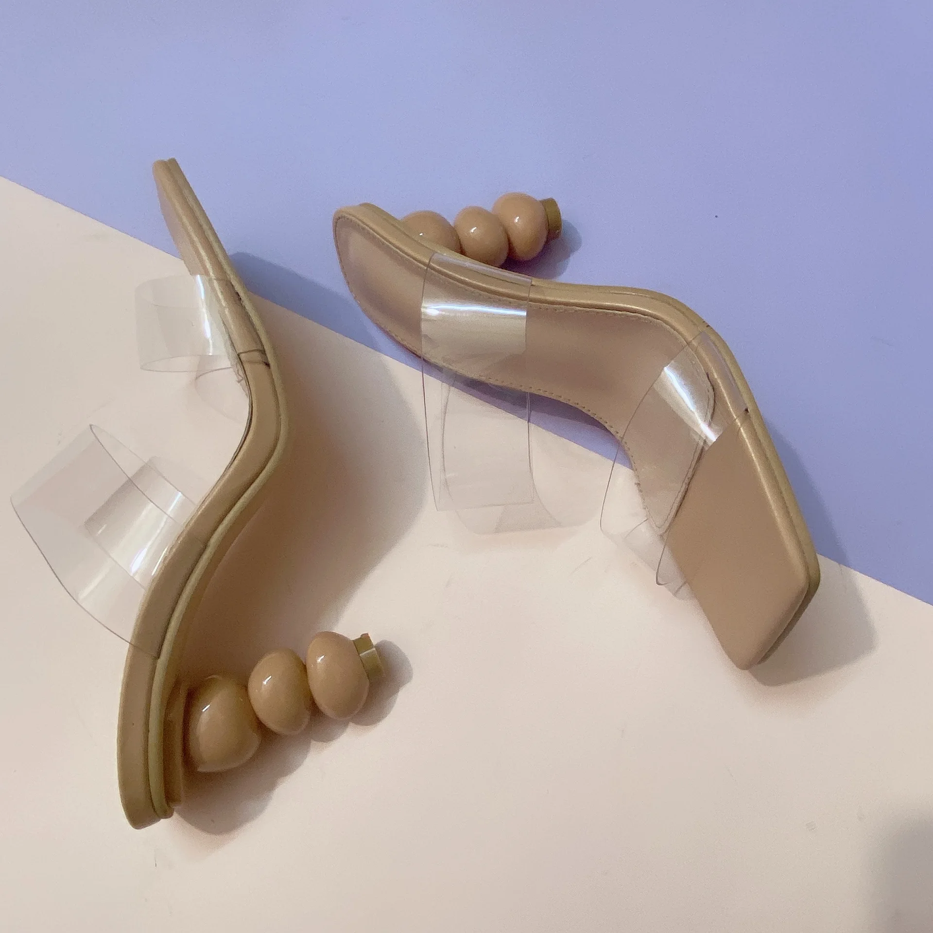 Luxury Brand 2022 New Feature Calabash Slippers for Women Fashion Sexy PVC High Heel Slippers Plus Size 35-42 Sandals Female