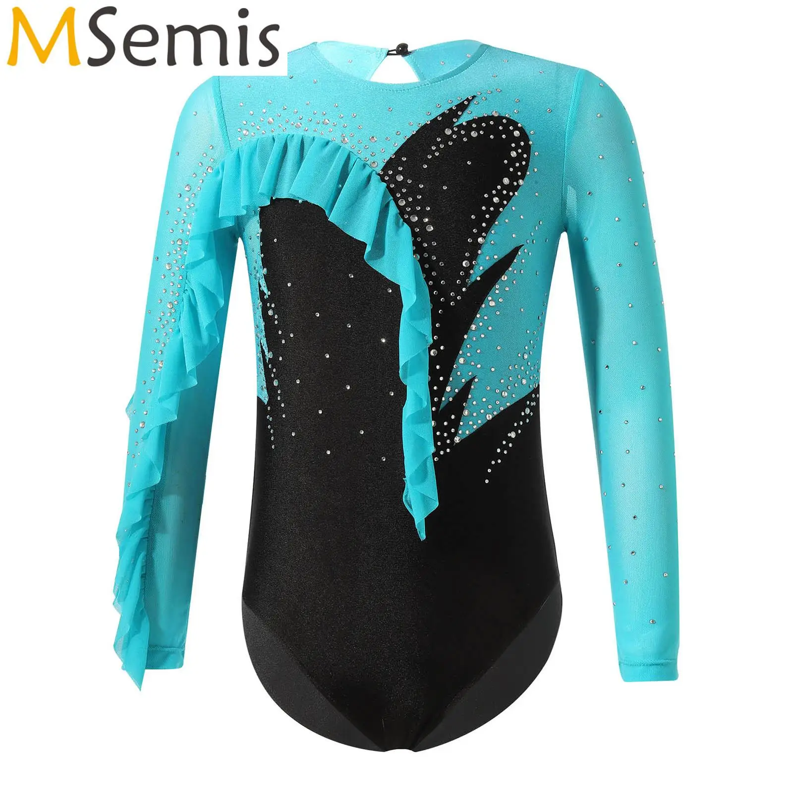 

Kids Girls Dance Hollow Back Ballet Leotard Dresses Rhinestone Gymnastic Costumes Exercise Clothes Ballerina Skating Dance Wear