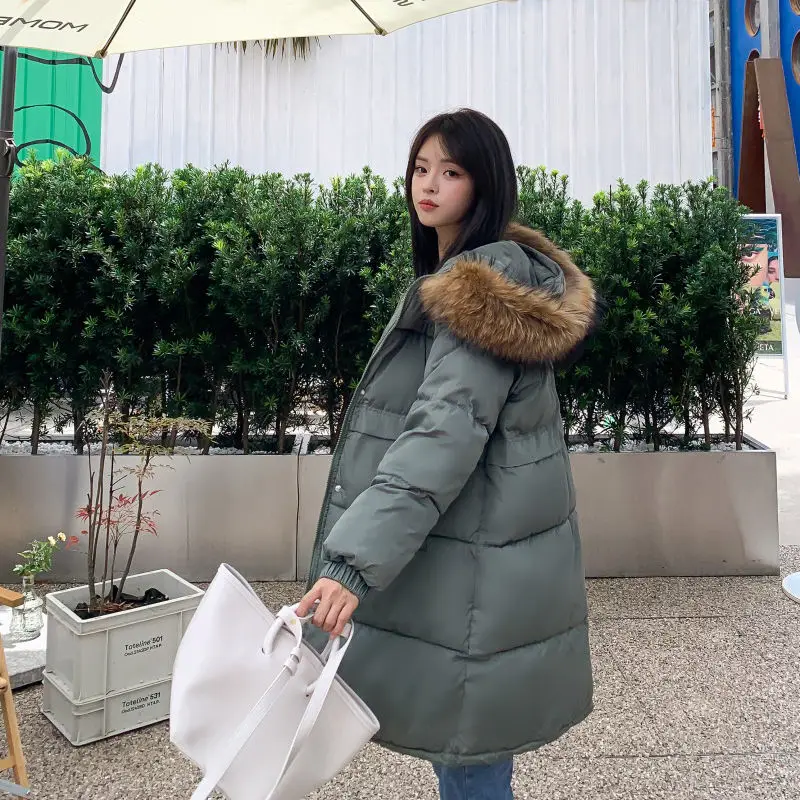 Women's Winter Coat Parka Long Hooded Padded Jacket Big Feather Jacket Warmth Free Shipping Cheap Wholesale Fashion Plus Size