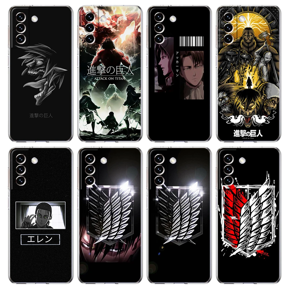 

Gift Attack On Titan Transparent Cover for Samsung Galaxy S22 S20 S21 FE Note 20 10 Ultra S10 S10E S9 M21 M22 Lite Plus Case