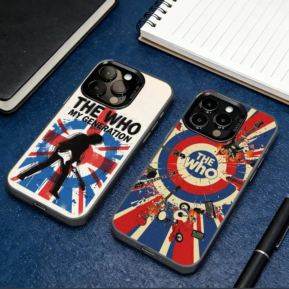 Фото Чехол для телефона The W-Who Band для iPhone 17, 16, 15, 14, 13, 12, 11 Plus, Pro Max, XS, цветной серебристо-черный чехол №1