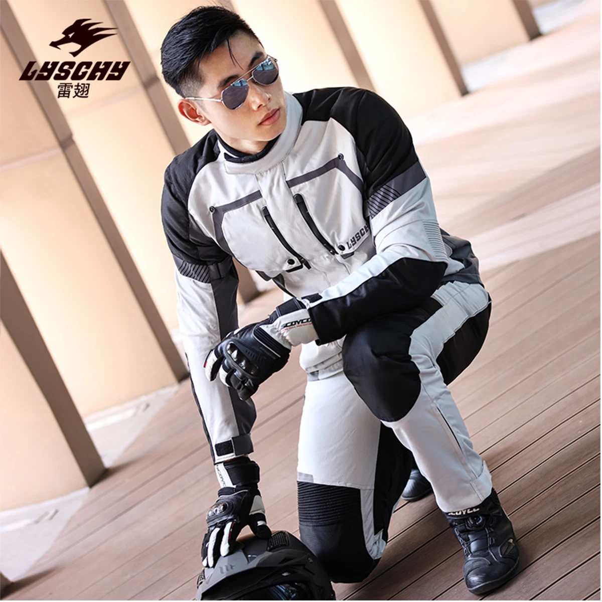 

LYSCHY Motorcycle Jacket Winter Racing Suit With Warm Liner CE Protectors Rainproof Moto Touring Adventurefor All Seasons
