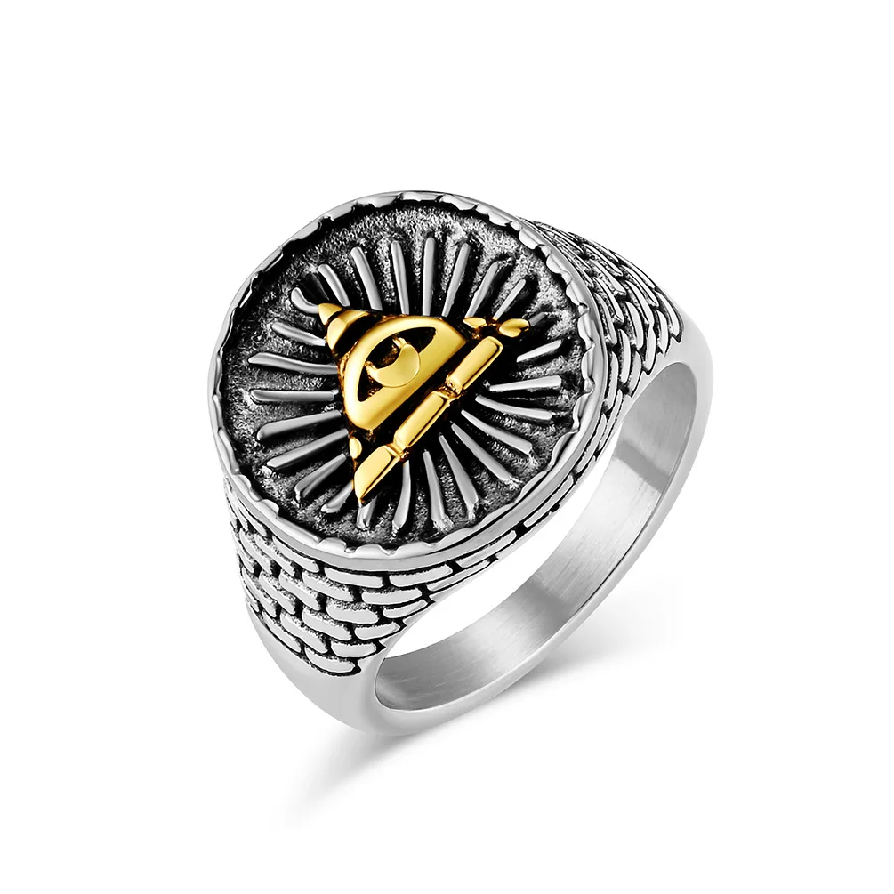 Мужское винтажное кольцо-печатка из нержавеющей стали кольцо в стиле панк с
