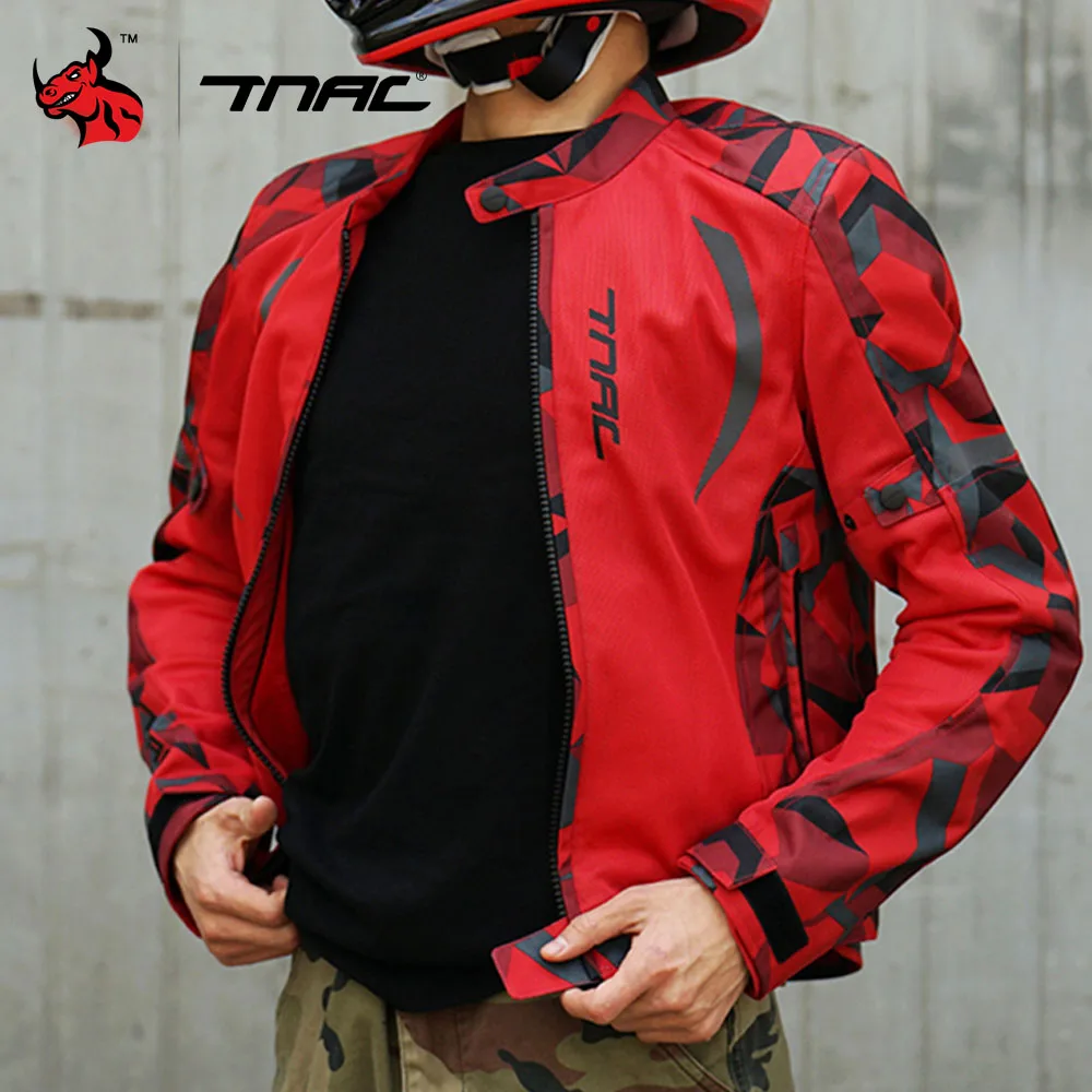 

TNAC Men's Breathable In Summer Motorcycle Jacket Motorcycle Cycling Protection Jacket Water Proof Anti-drop Jacket Size M-5XL