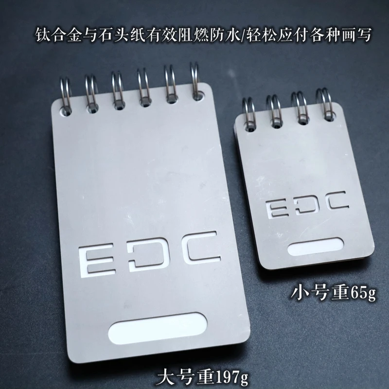 Фото Блокнот EDC из титанового сплава, портативный, перерабатываемый, многофункциональный инструмент для выживания, кемпинга №1
