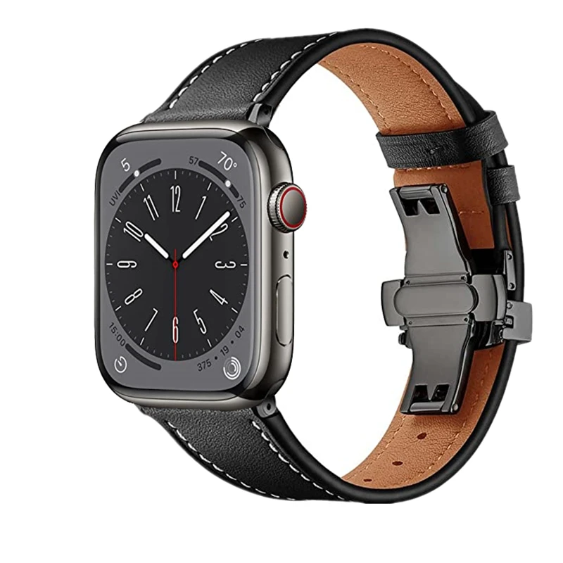 

Geniune Leather Strap for Apple Watch Ultra Band 49mm 41mm 45mm 38mm 40mm 42mm 44mm Bands for Iwatch Series 8 7 6 5 4 3 Bracelet