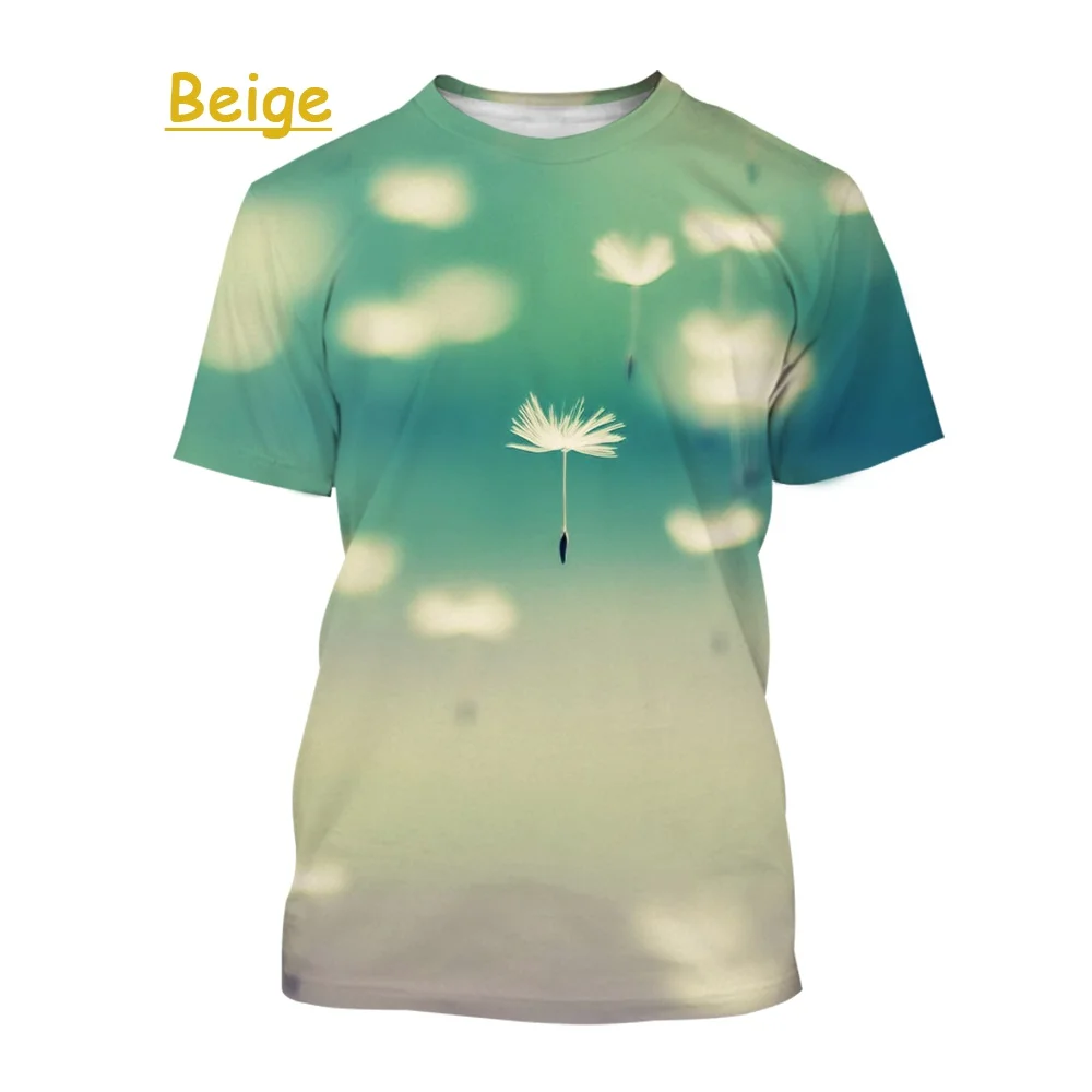 

2022 Fashion Dandelions 3d Printing T-shirt Men and Women Casual Round Neck Short-sleeved Top