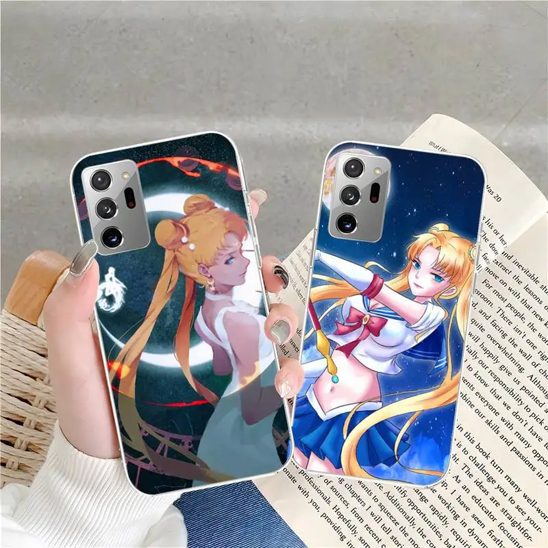 

Cartoon Sailor Moon Phone Case Transparent for Samsung Galaxy A21 A50 A30 S A10 A12 A20 A31 A40 A51 A52 A70 A71 Note20 Shell