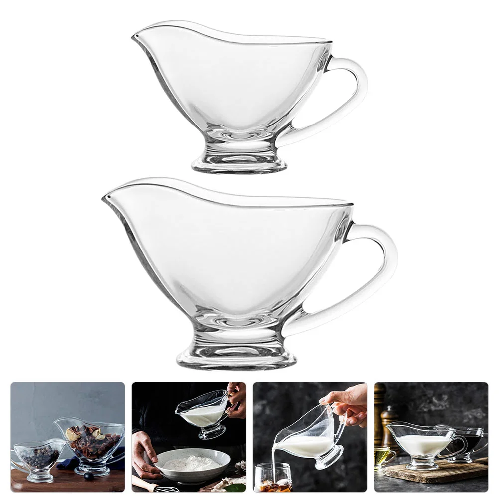 

2Pcs Gravy Boats Gravy Sauce Boats Condiment Boats Saucier Boats with Handle