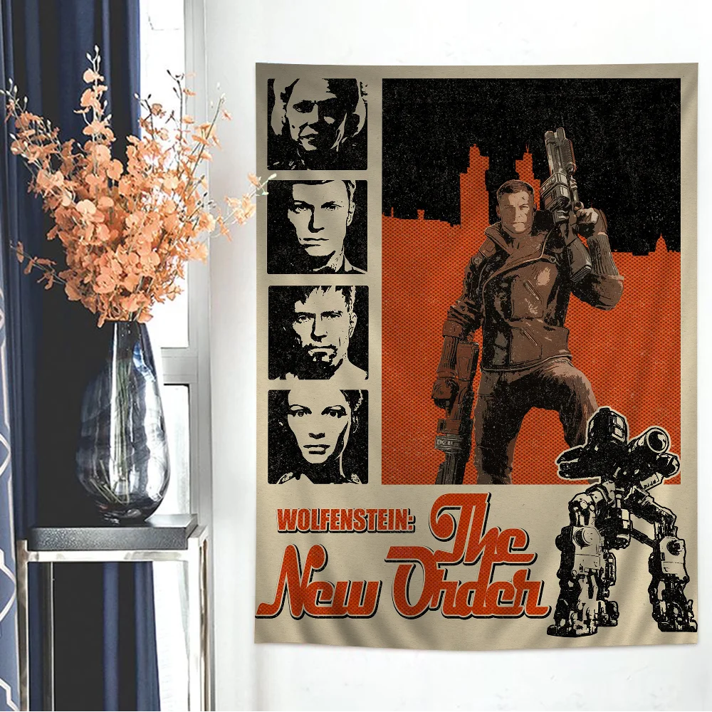 Wolfenstein аниме видеоигра диаграмма гобелен для гостиной домашний декор в общежитии