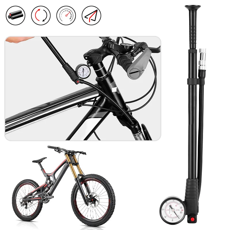 

Велосипедный насос для накачивания шин из алюминиевого сплава, 300psi, велосипедные воздушные насосы высокого давления, складная вилка для го...