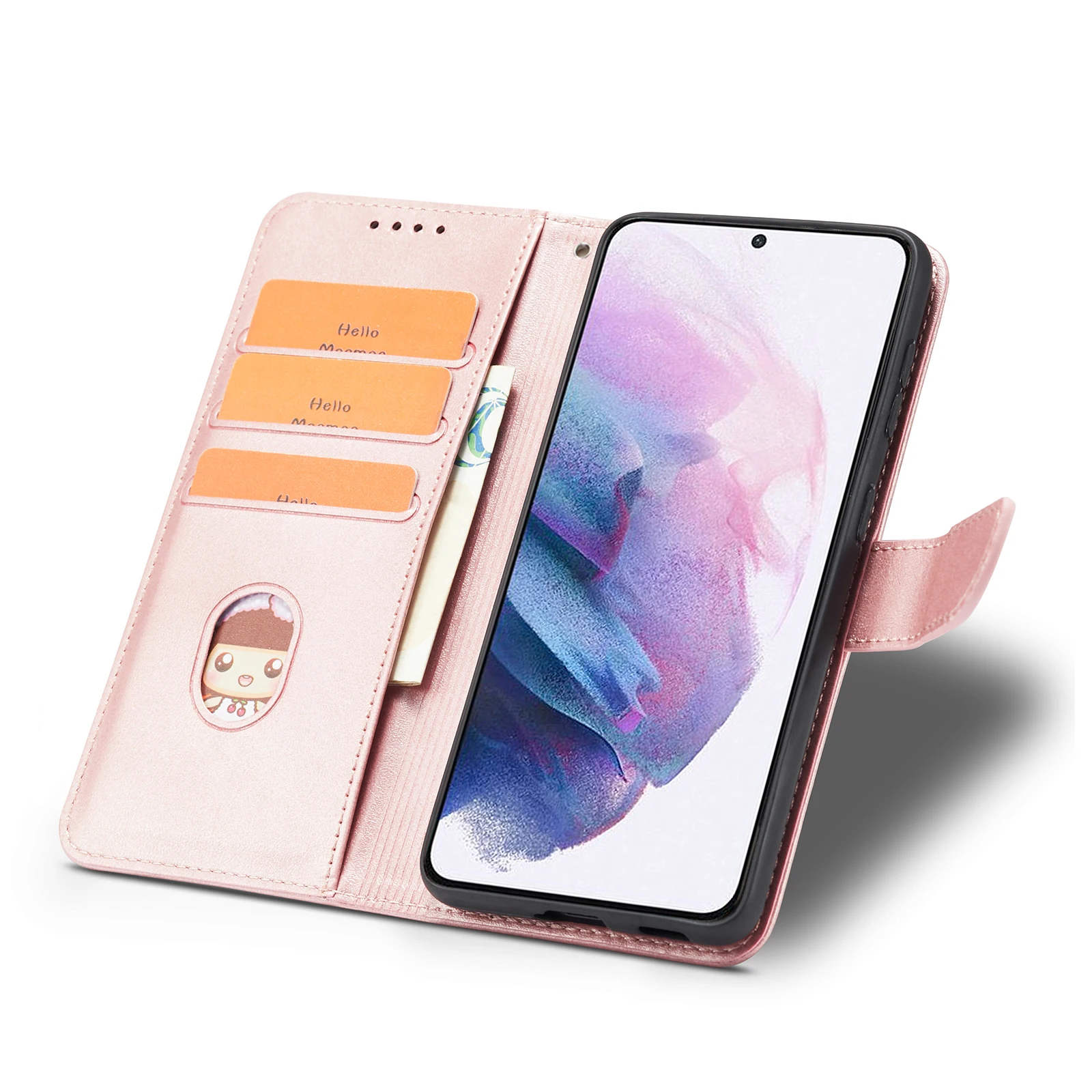 Фото Кожаный чехол-флип Note 15 для Xiaomi Redmi Note 15 14 13 12 11 Pro Plus 5G 10 9 8 с 3D-цветами и оленями №3
