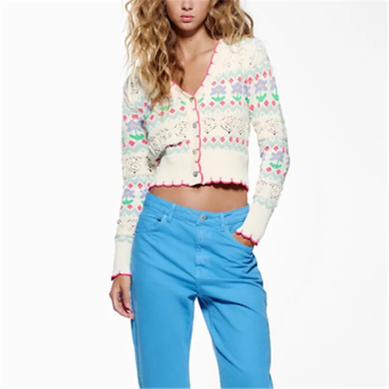 

Женский мягкий свитер с V-образным вырезом и длинными рукавами