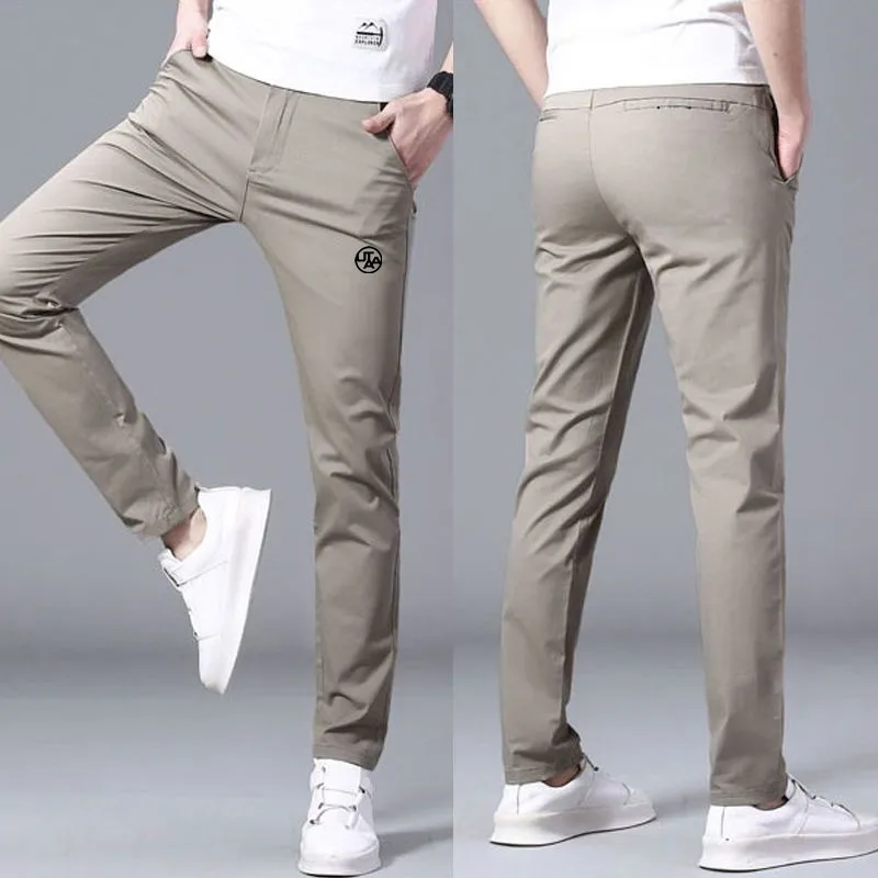 Embroidery Men's Golf Pants Spring Summer Elasticity Loose Straight Golf Trousers Business Leisure Long Golf Best Men Clothing