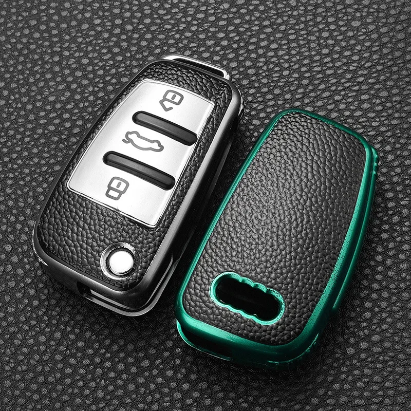 

Leather TPU Car Remote Key Cover Case Shell Fob for Audi C6 R8 A1 A3 Q3 A4 A5 Q5 A6 S6 A7 B6 B7 B8 8P 8V 8L TT RS Key Protector