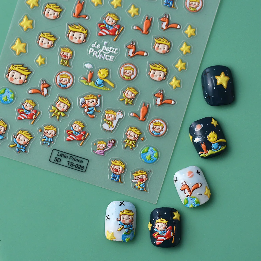 

Little Prince Girls 5D Nail Stickers Slider for Manicure Polish Nails Decoration Tips TS-028